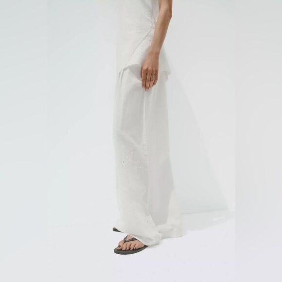 ZARA EMBROIDERED PANTS - Picture 7 of 8